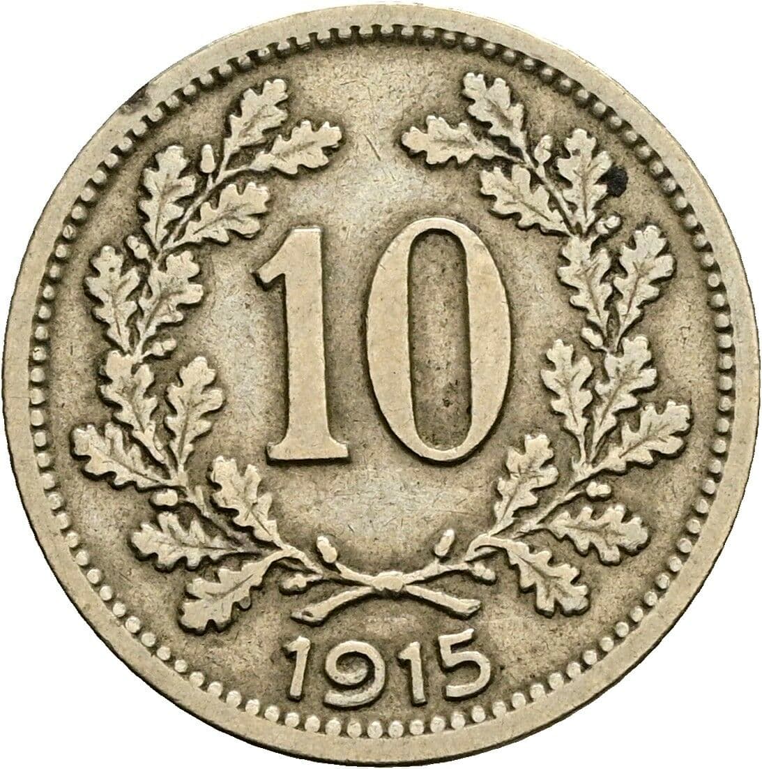 10 Heller Franz Joseph I. 1848-1916 1915 – Vorderseite