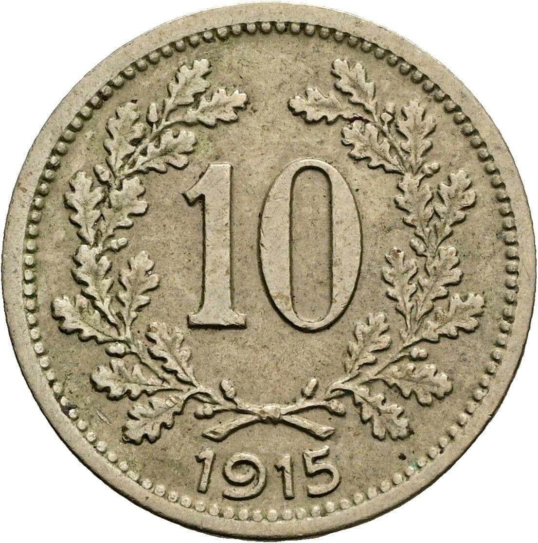 10 Heller Franz Joseph I. 1848-1916 1915 – Vorderseite