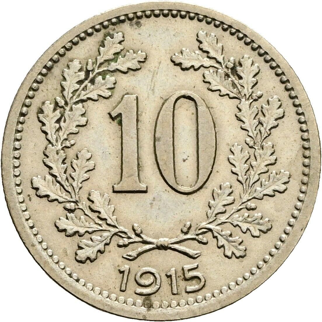 10 Heller Franz Joseph I. 1848-1916 1915 – Vorderseite