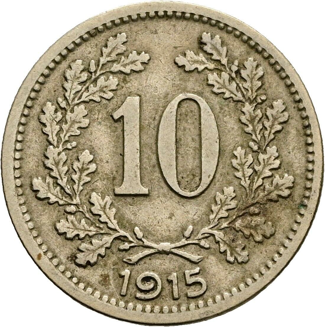 10 Heller Franz Joseph I. 1848-1916 1915 – Vorderseite