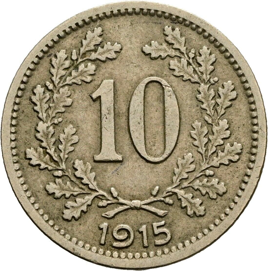 10 Heller Franz Joseph I. 1848-1916 1915 – Vorderseite