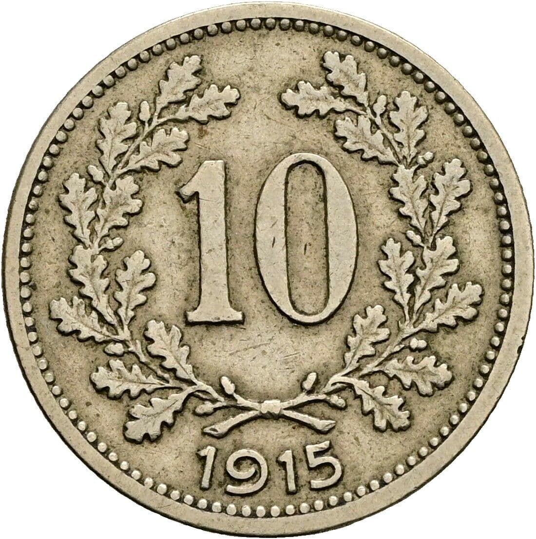 10 Heller Franz Joseph I. 1848-1916 1915 – Vorderseite