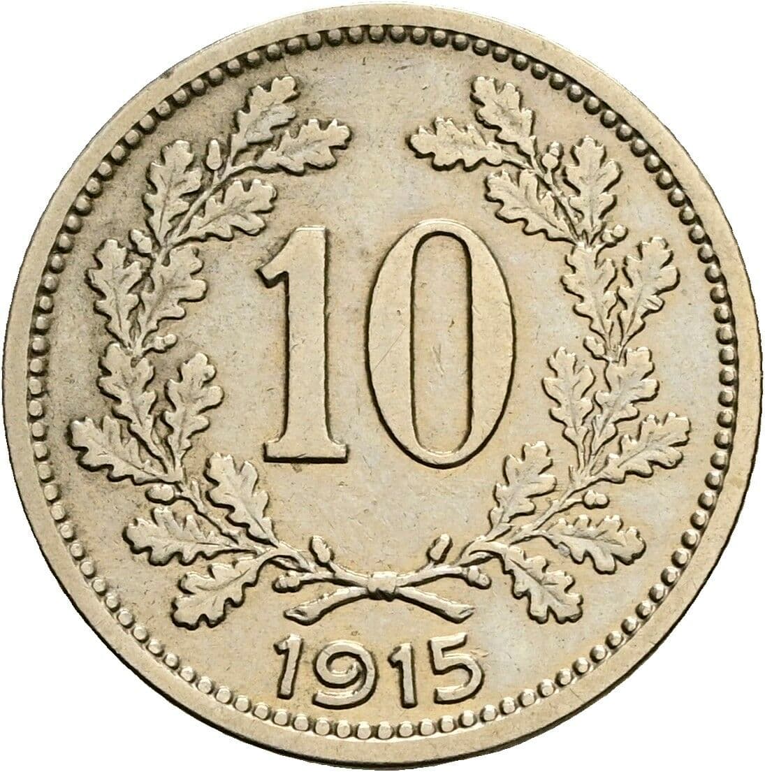 10 Heller Franz Joseph I. 1848-1916 1915 – Vorderseite