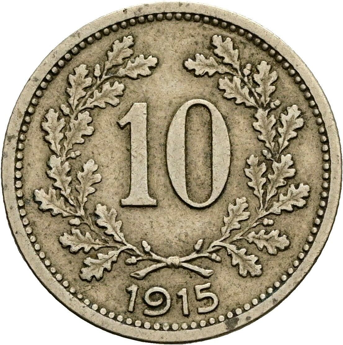 10 Heller Franz Joseph I. 1848-1916 1915 – Vorderseite