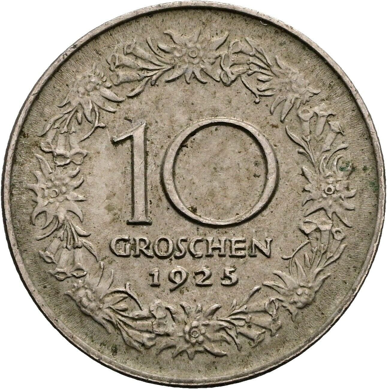 10 Groschen 1925 – Rückseite