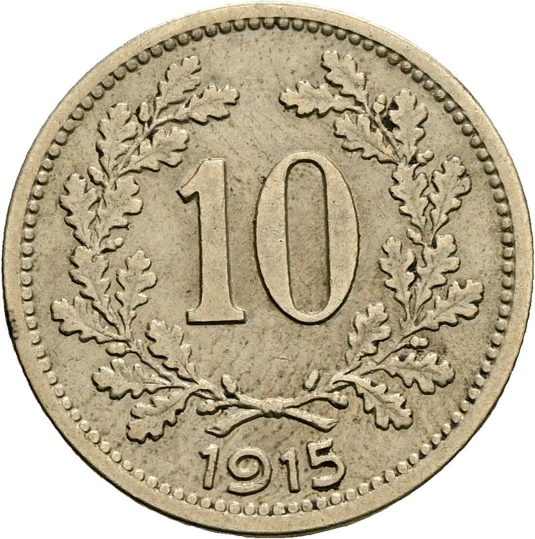10 Heller Franz Joseph I. 1848-1916 1915 – Vorderseite