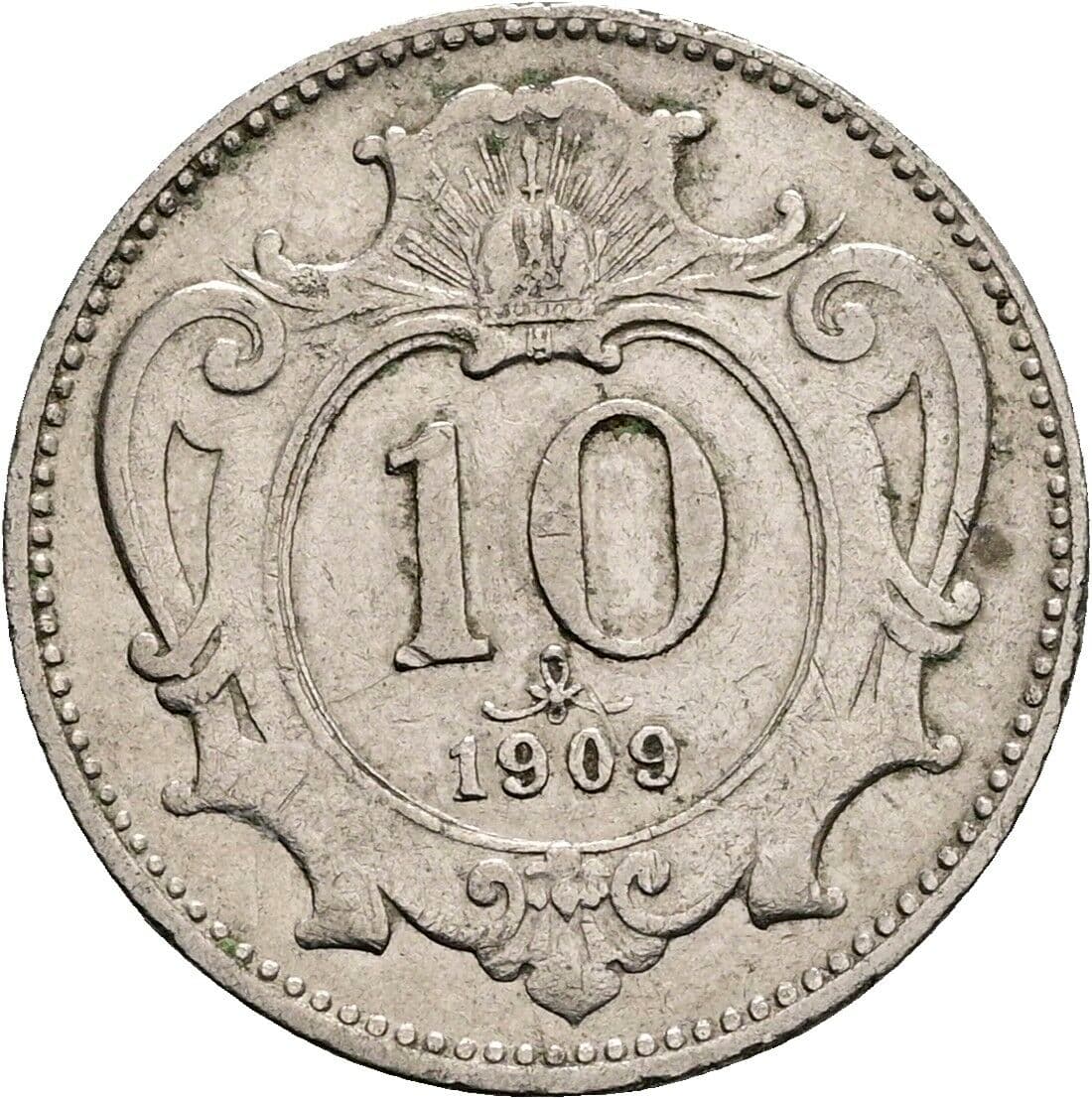 10 Heller Franz Joseph I. 1848-1916 1909 – Vorderseite
