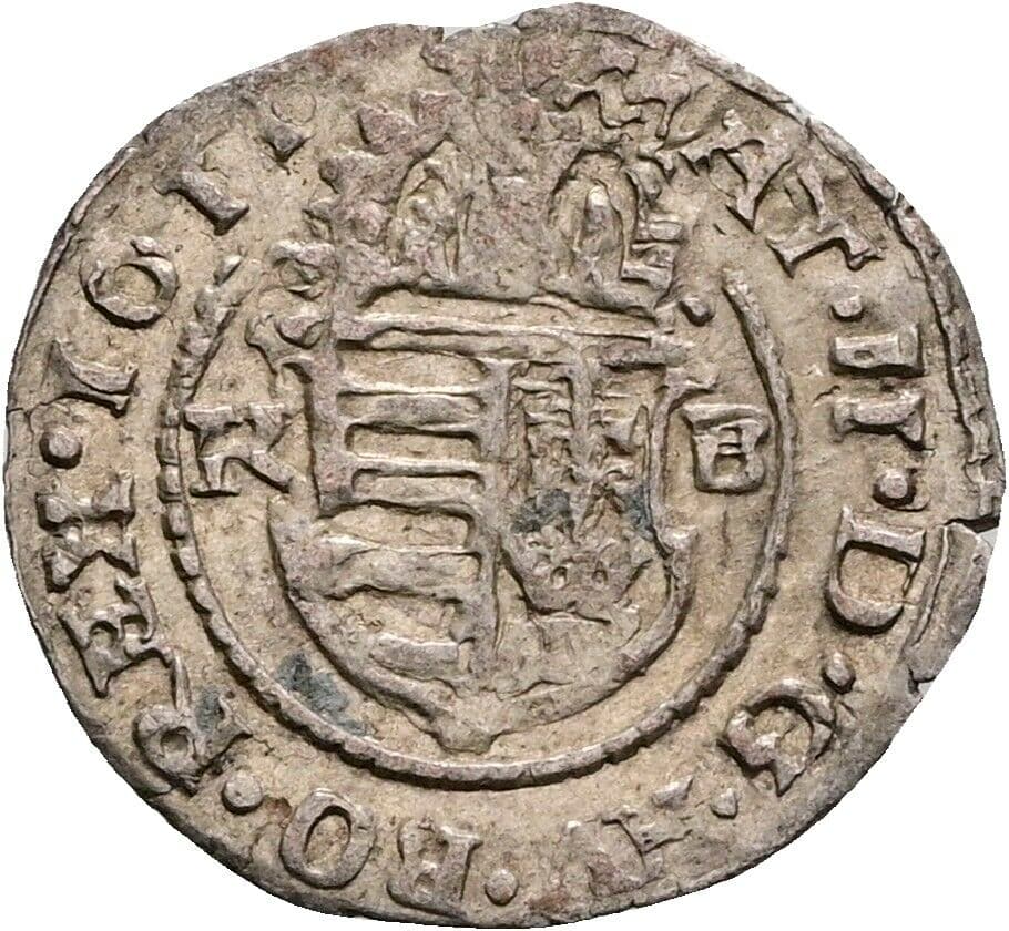 Denar Matthias II. 1608-1619 1611 KB, Kremnitz – Rückseite
