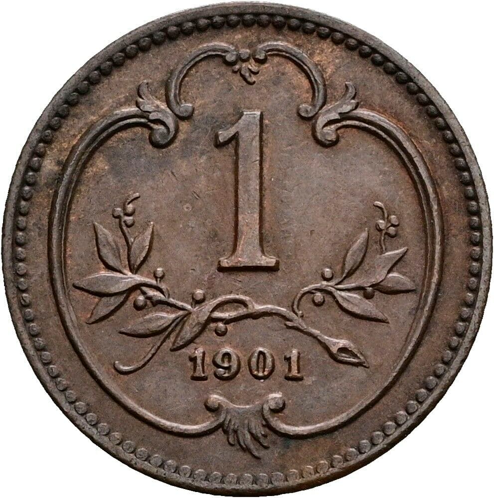 1 Heller Franz Joseph I. 1848-1916 1901 – Vorderseite