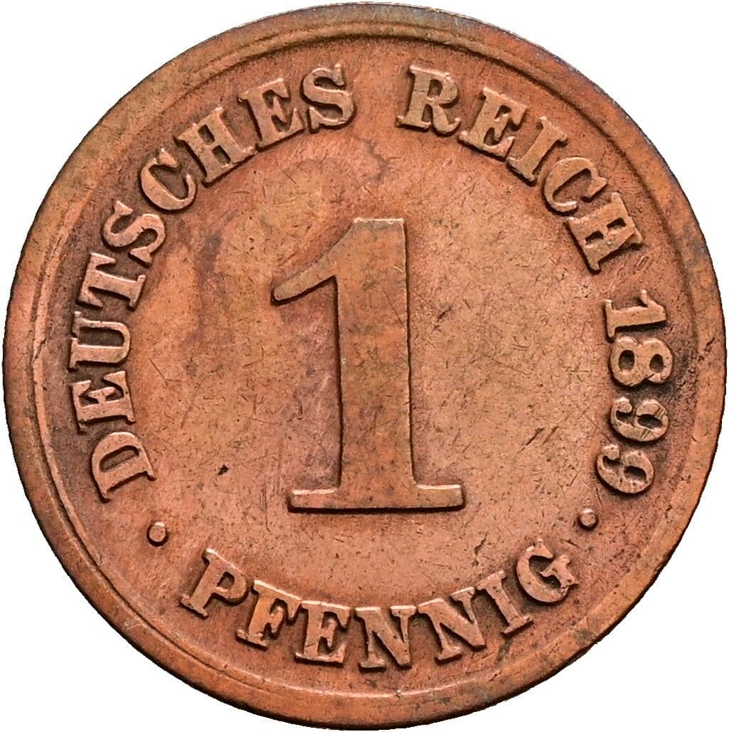 1 Pfennig 1899 D – Vorderseite