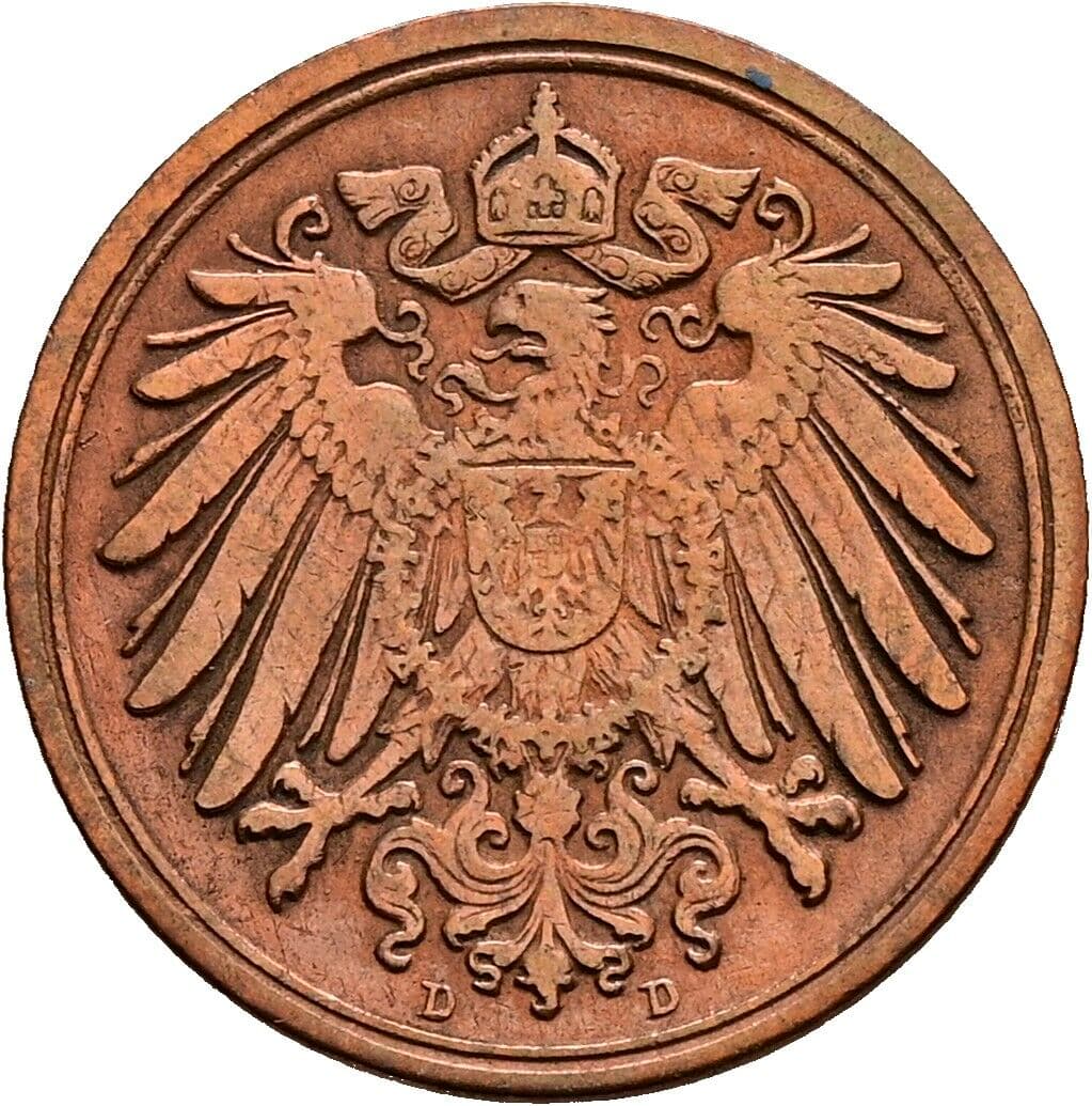 1 Pfennig 1899 D – Rückseite