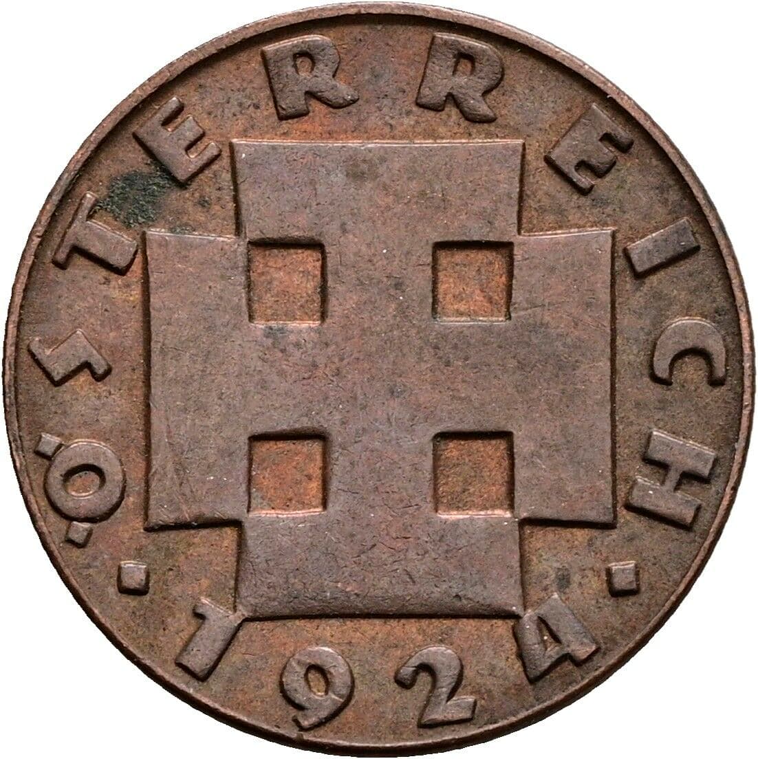 200 Kronen/2 Groschen 1924 – Rückseite