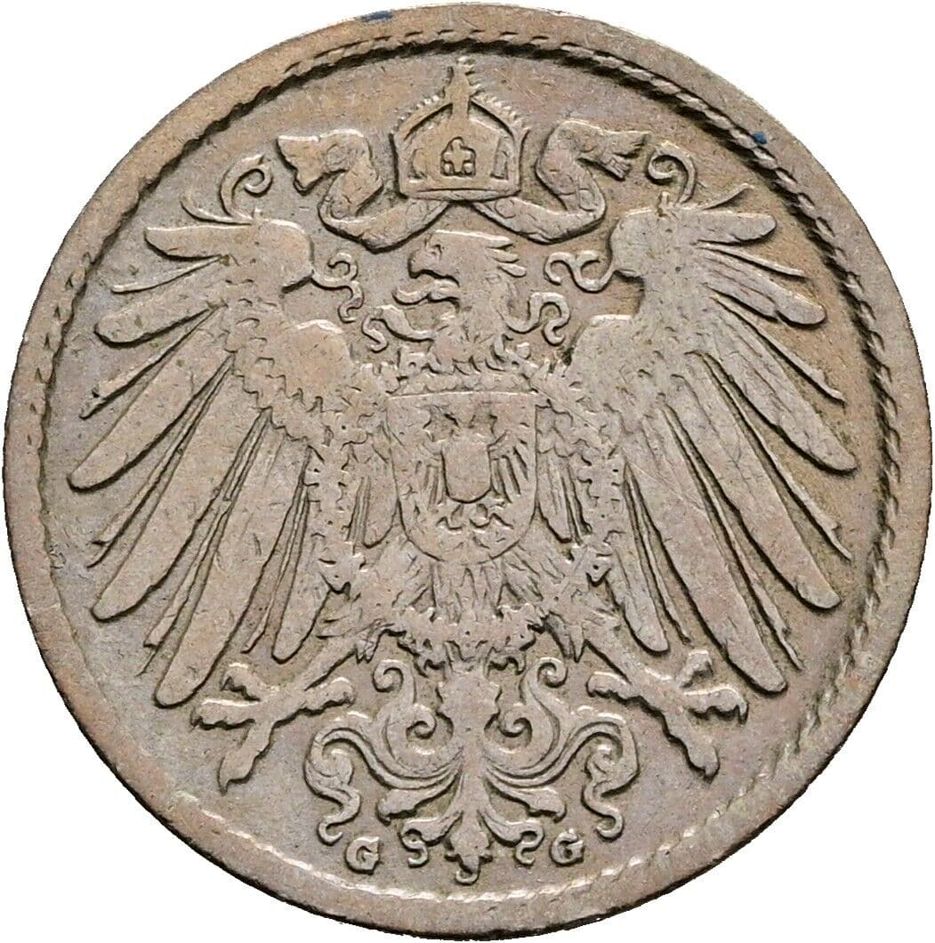 5 Pfennig 1898 G – Rückseite