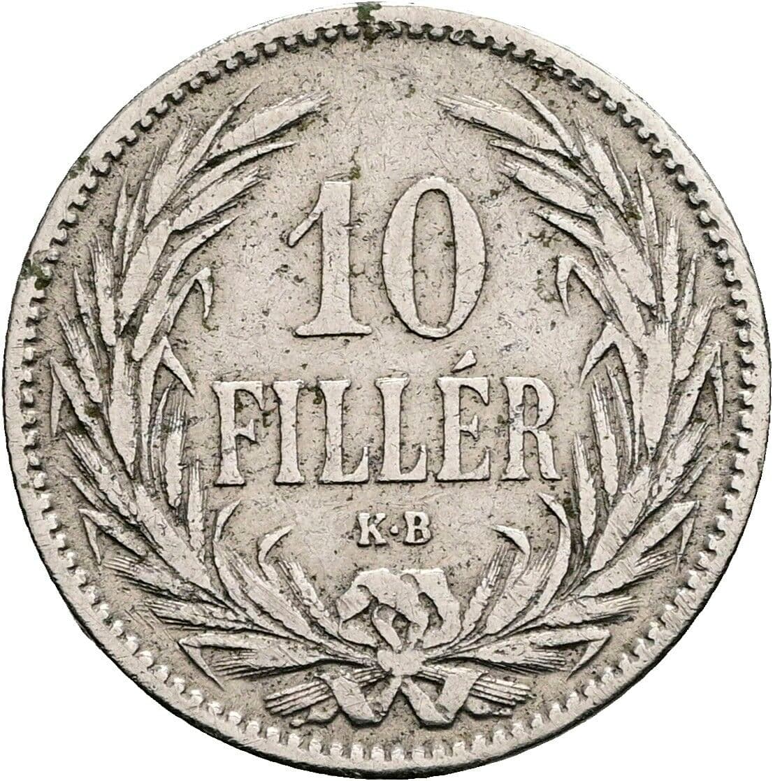 10 Filler Franz Joseph I. 1848-1916 1894 KB, Kremnitz – Vorderseite