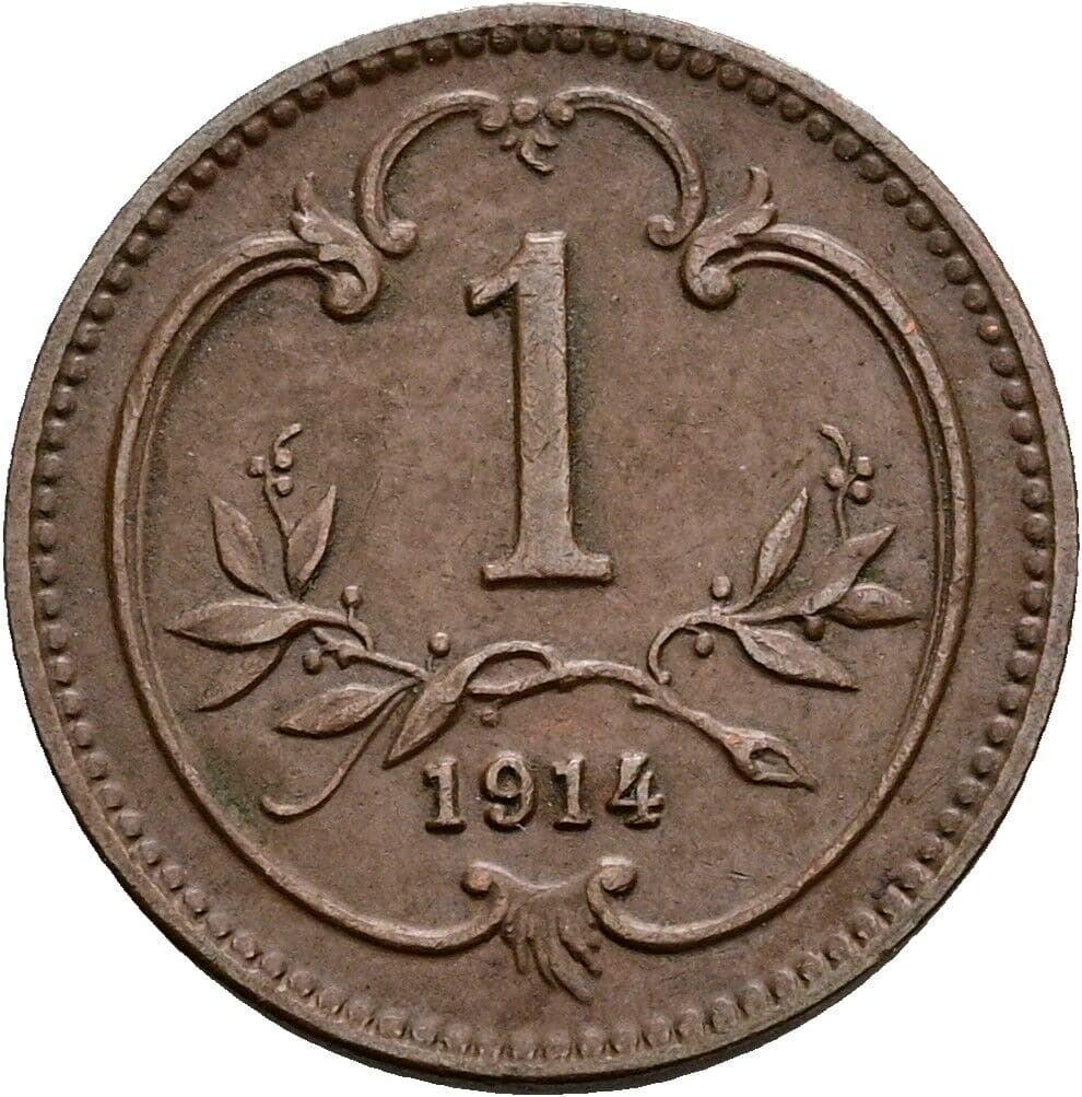 1 Heller Franz Joseph I. 1848-1916 1914 – Vorderseite