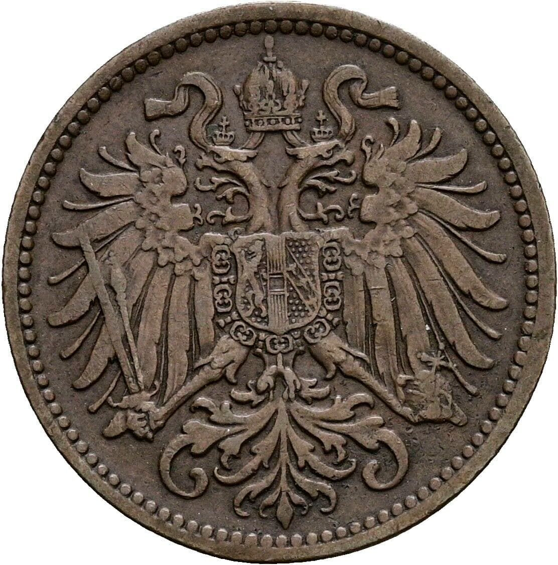 2 Heller Franz Joseph I. 1848-1916 1896 – Rückseite