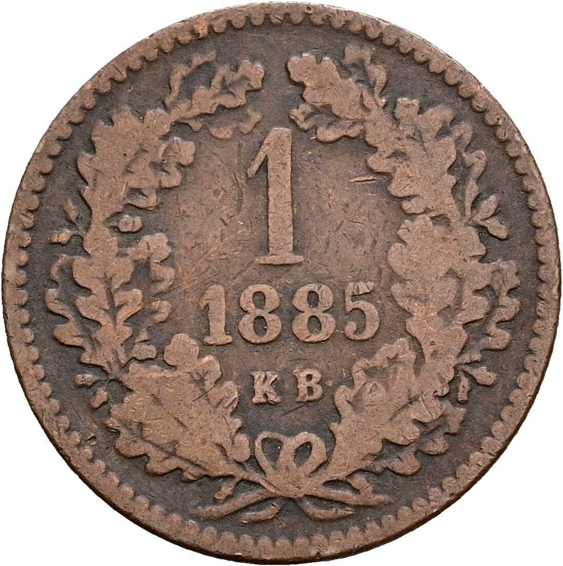 1 Krajczar Franz Joseph I. 1848-1916 1885 KB, Kremnitz – Vorderseite
