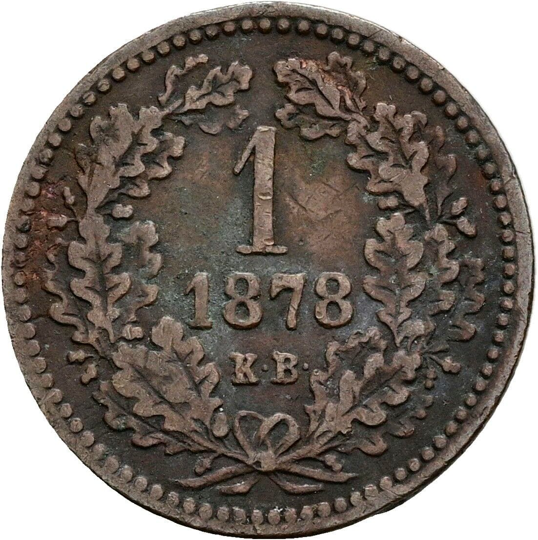 1 Krajczar Franz Joseph I. 1848-1916 1878 KB, Kremnitz – Vorderseite