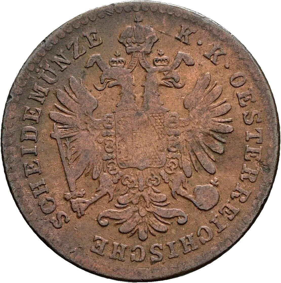 1 Kreuzer Franz Joseph I. 1848-1916 1860 A, Wien – Rückseite