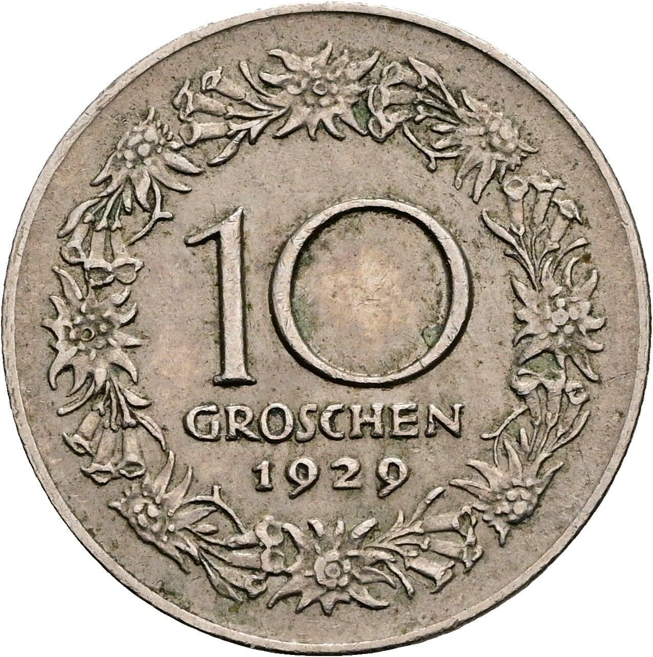 10 Groschen 1929 – Rückseite
