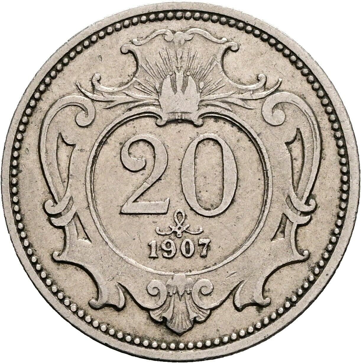 20 Heller Franz Joseph I. 1848-1916 1907 – Vorderseite