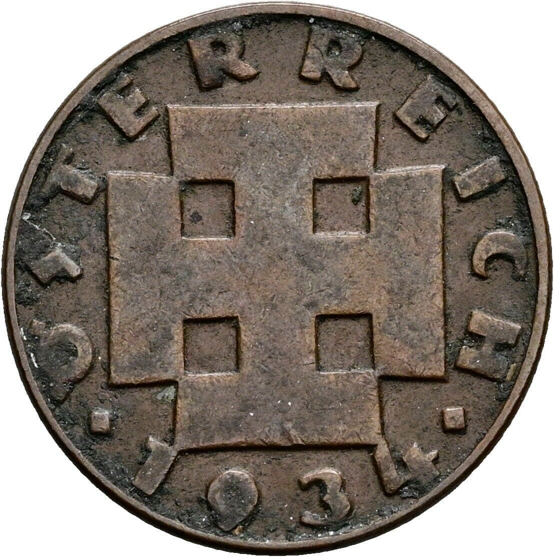 2 Groschen 1934 – Rückseite