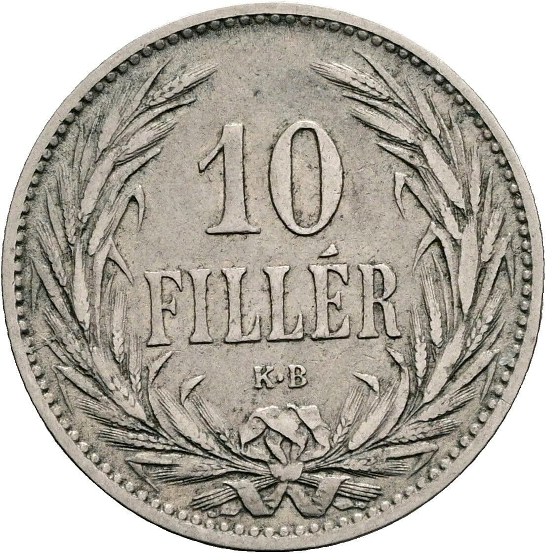 10 Filler Franz Joseph I. 1848-1916 1894 KB, Kremnitz – Vorderseite