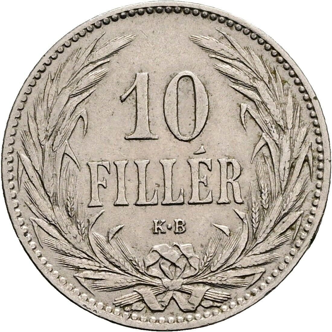 10 Filler Franz Joseph I. 1848-1916 1894 KB, Kremnitz – Vorderseite