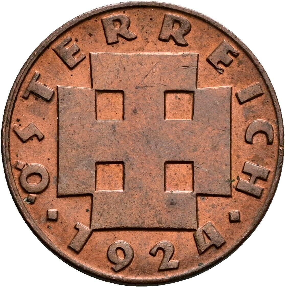 200 Kronen/2 Groschen 1924 – Rückseite