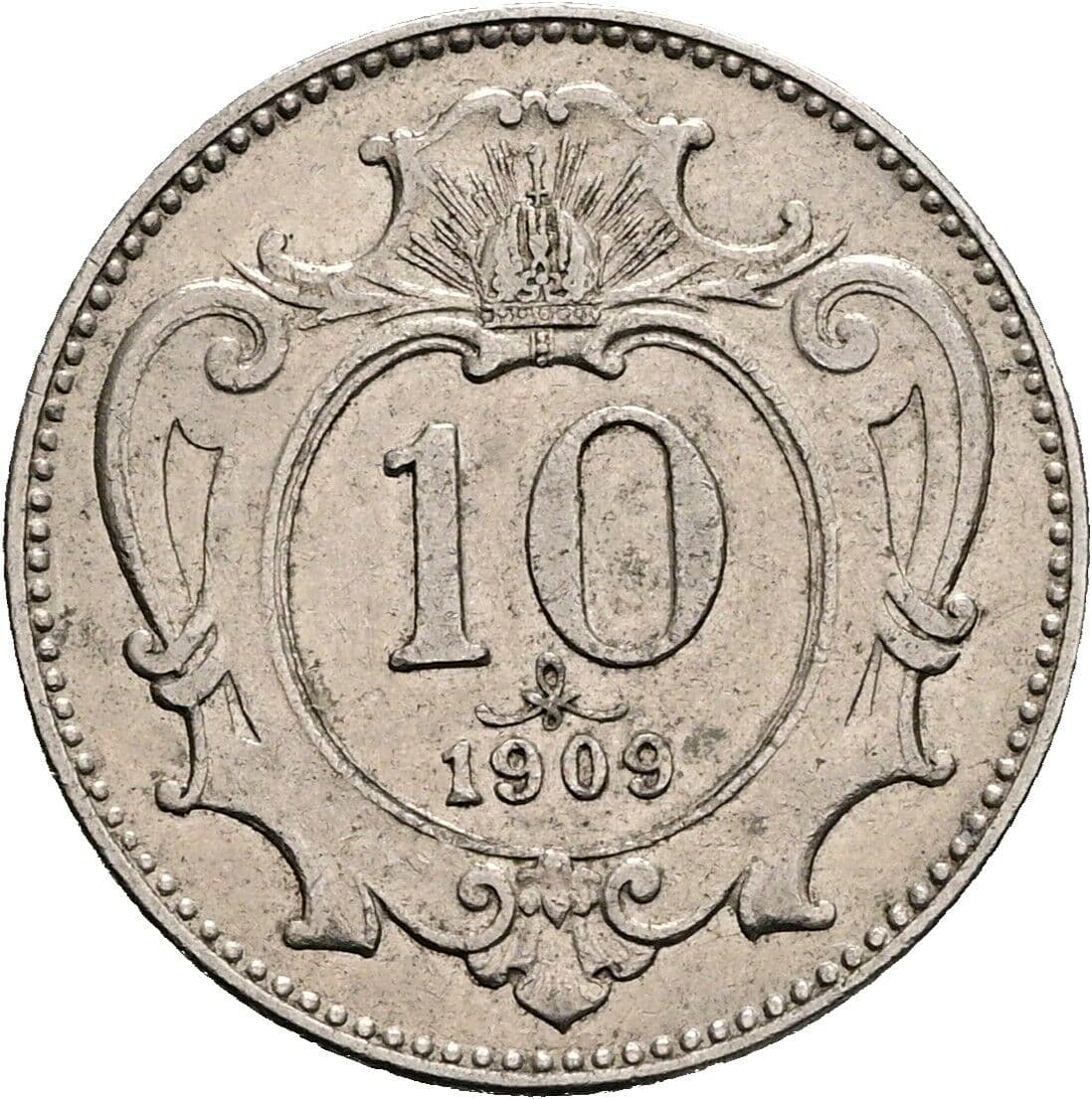 10 Heller Franz Joseph I. 1848-1916 1909 – Vorderseite