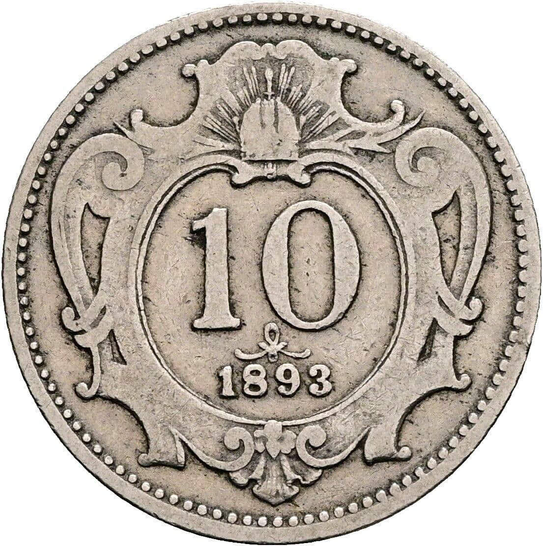 10 Heller Franz Joseph I. 1848-1916 1893 – Vorderseite