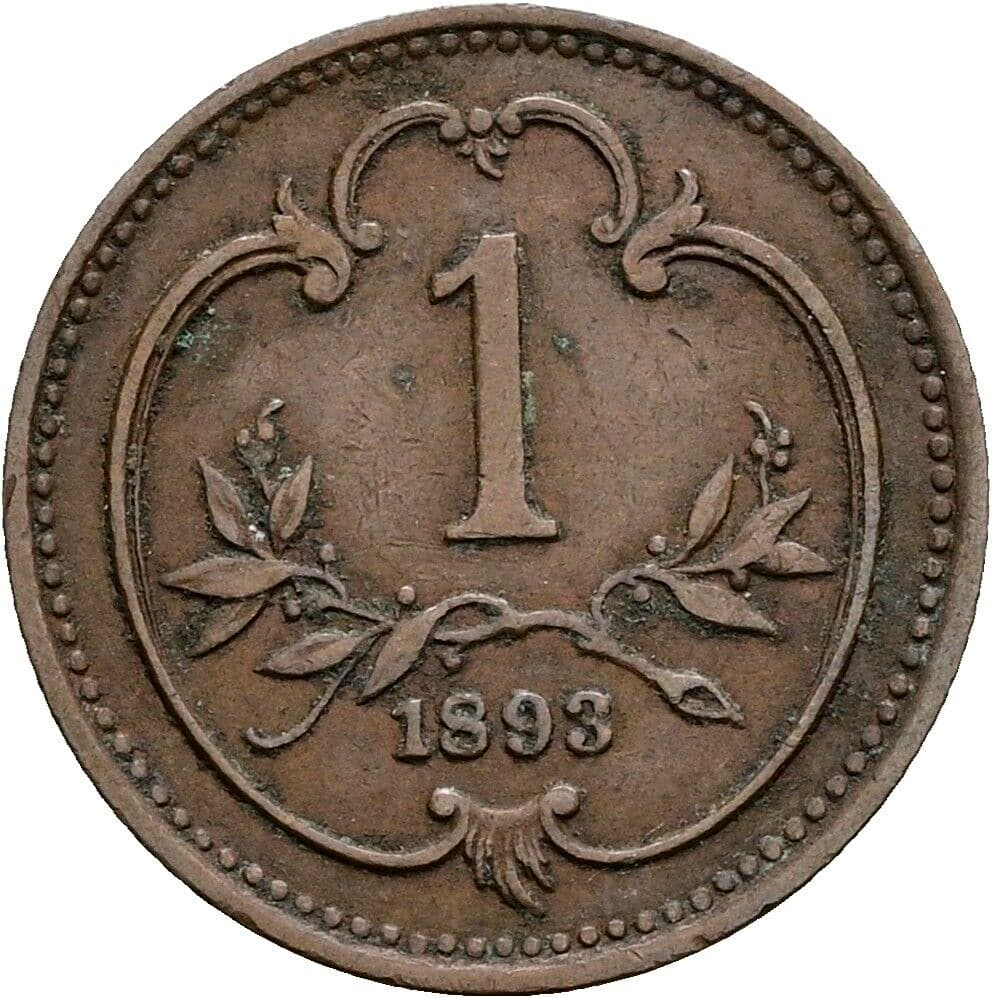 1 Heller Franz Joseph I. 1848-1916 1893 – Vorderseite