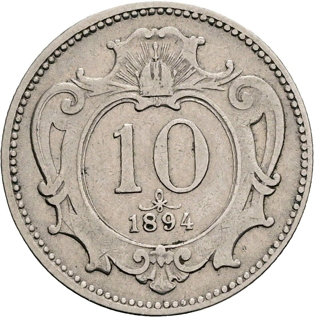 10 Heller Franz Joseph I. 1848-1916 1894 – Vorderseite