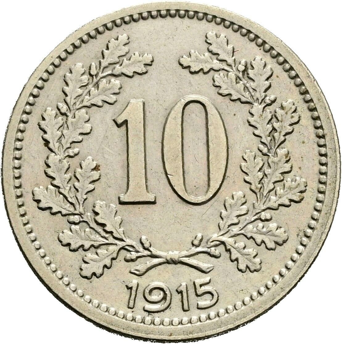 10 Heller Franz Joseph I. 1848-1916 1915 – Vorderseite
