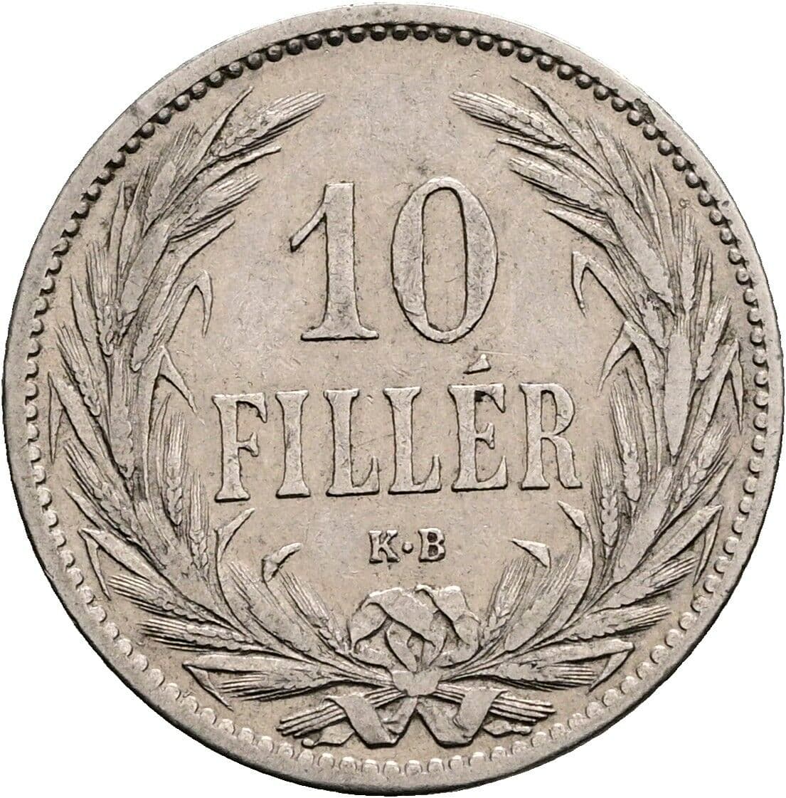 10 Filler Franz Joseph I. 1848-1916 1894 KB, Kremnitz – Vorderseite