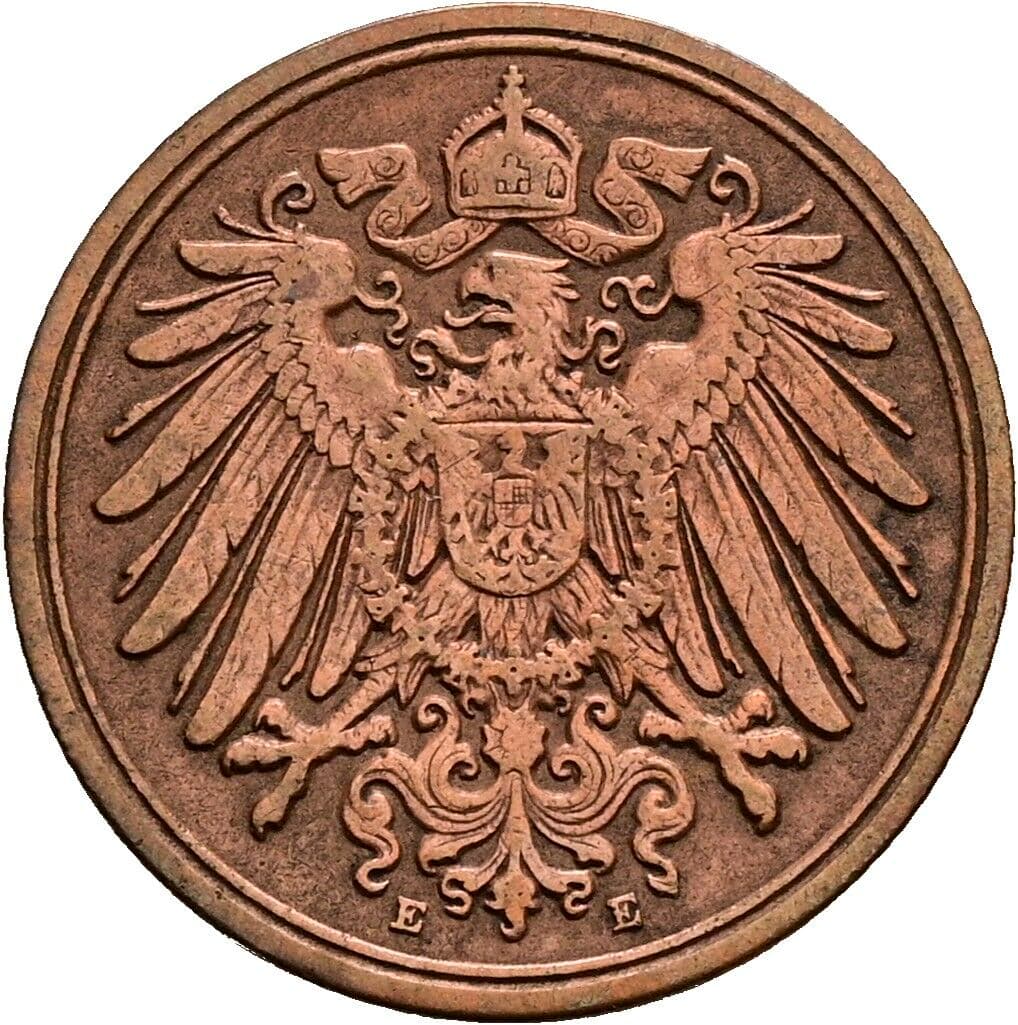 1 Pfennig 1899 E – Rückseite