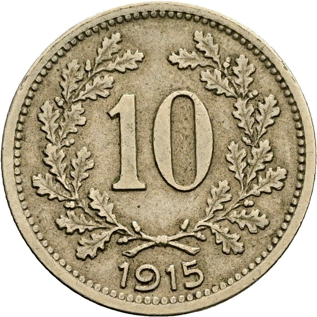 10 Heller Franz Joseph I. 1848-1916 1915 – Vorderseite