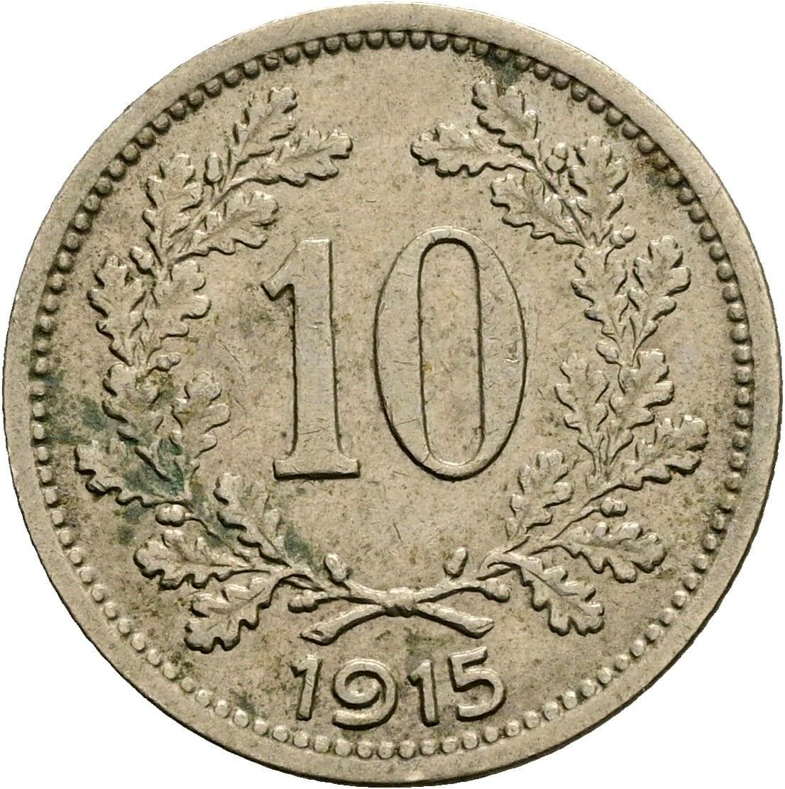 10 Heller Franz Joseph I. 1848-1916 1915 – Vorderseite