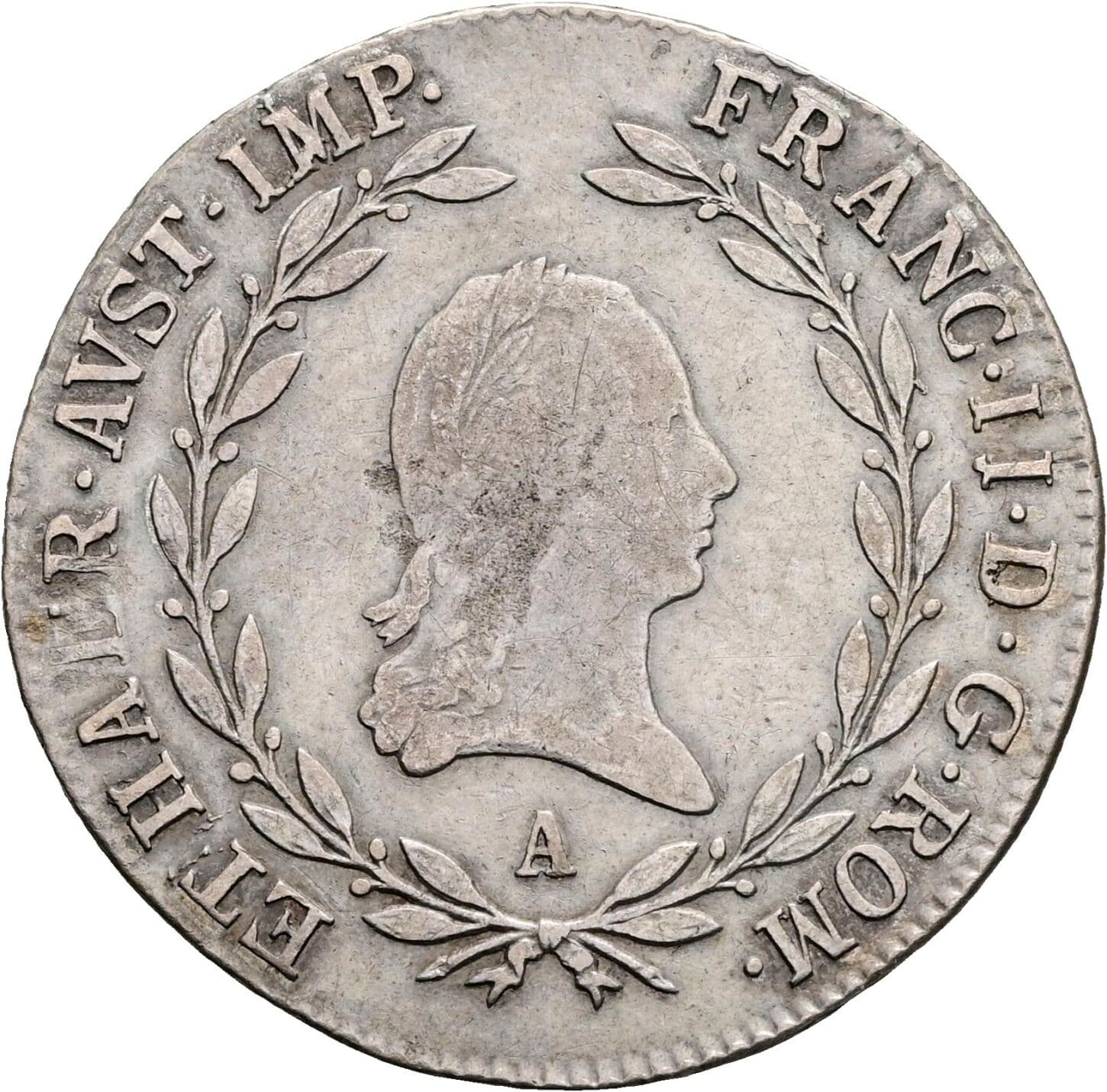 20 Kreuzer Franz II. (I). 1792-1835 1806 A, Wien – Vorderseite