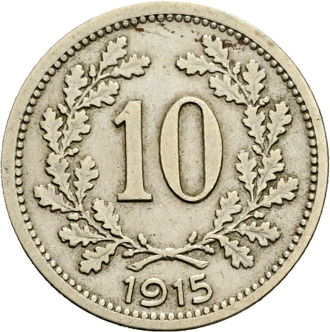 10 Heller Franz Joseph I. 1848-1916 1915 – Vorderseite