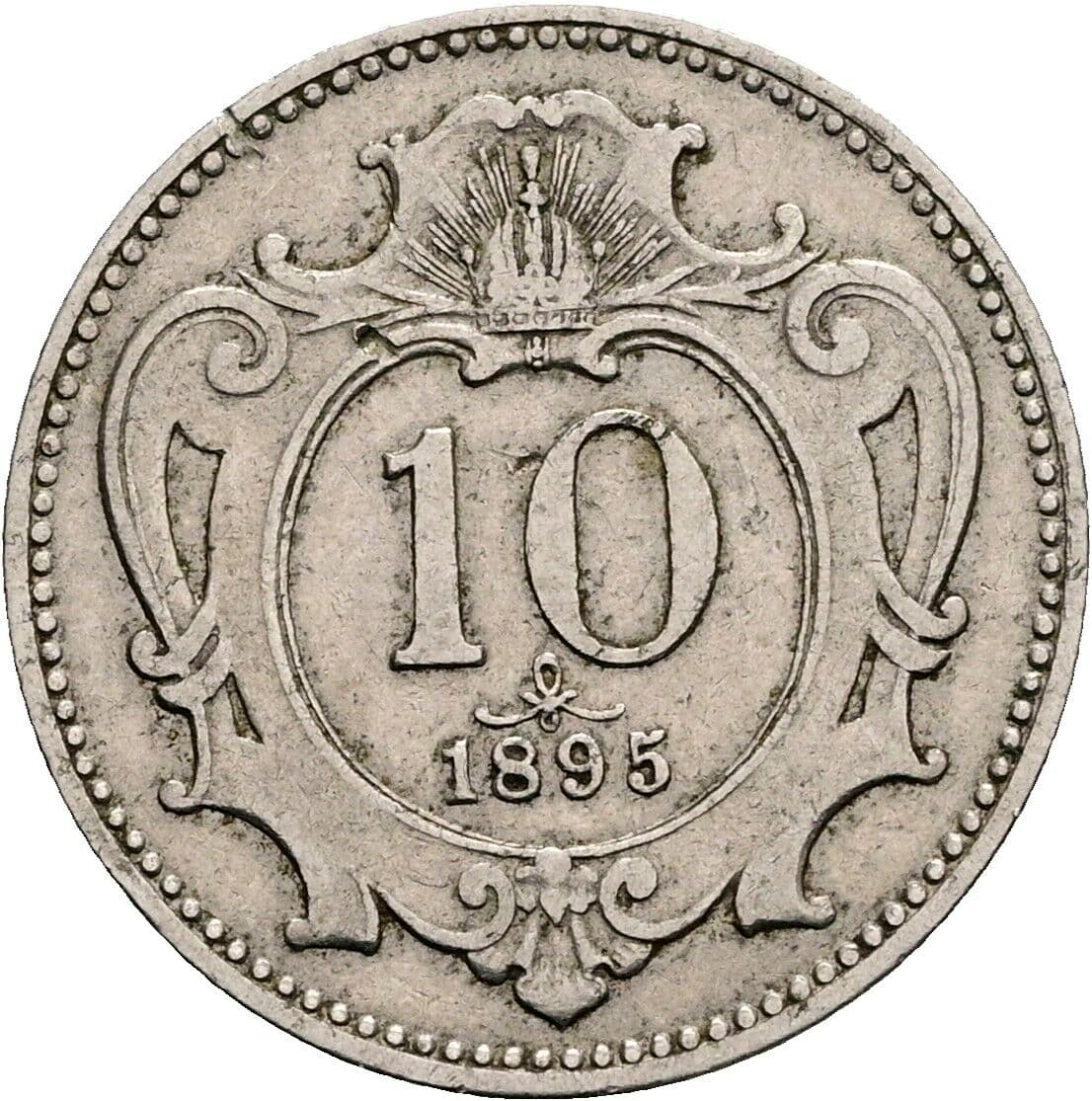 10 Heller Franz Joseph I. 1848-1916 1895 – Vorderseite