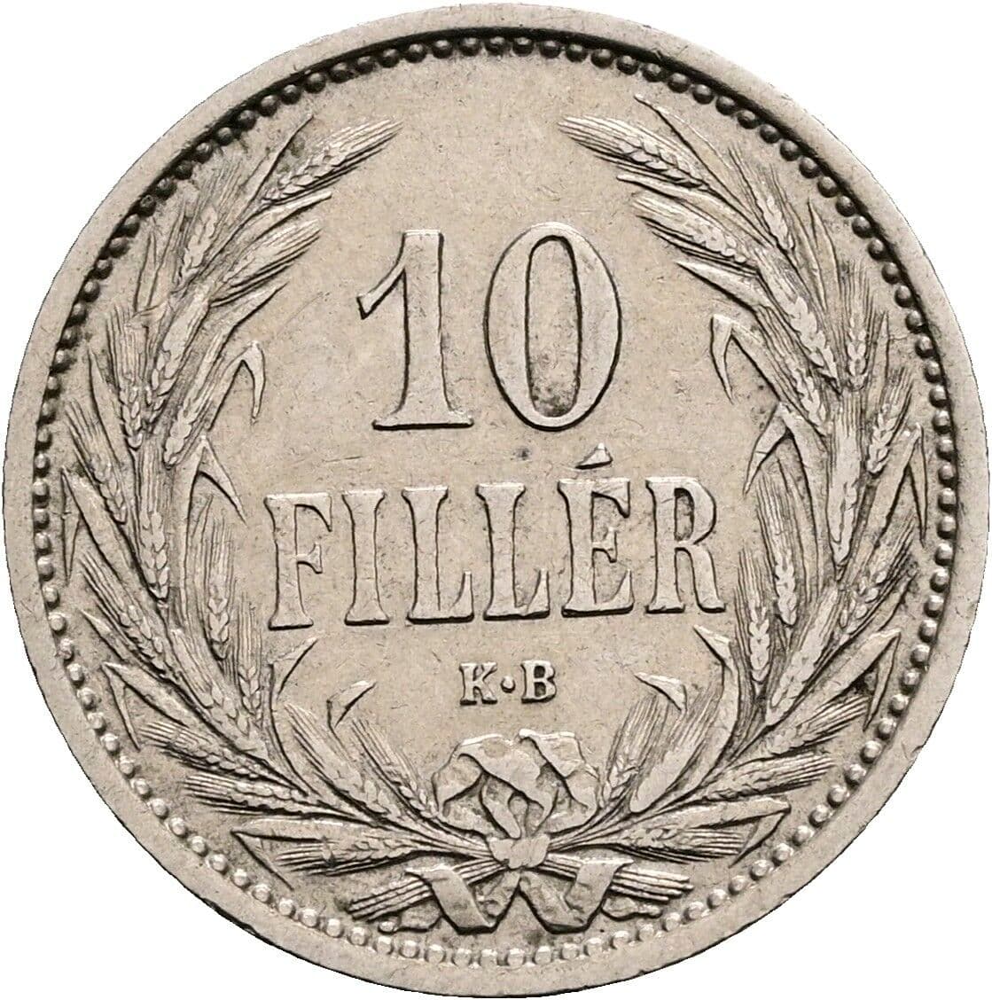 10 Filler Franz Joseph I. 1848-1916 1909 KB, Kremnitz – Vorderseite