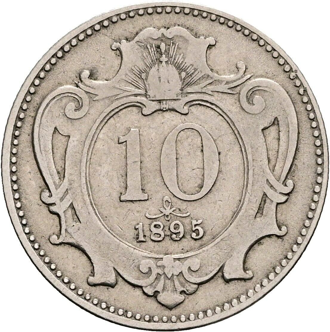10 Heller Franz Joseph I. 1848-1916 1895 – Vorderseite