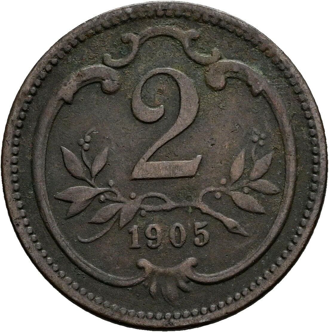 2 Heller Franz Joseph I. 1848-1916 1905 – Vorderseite