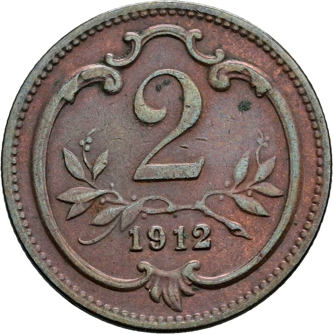2 Heller Franz Joseph I. 1848-1916 1912 – Vorderseite