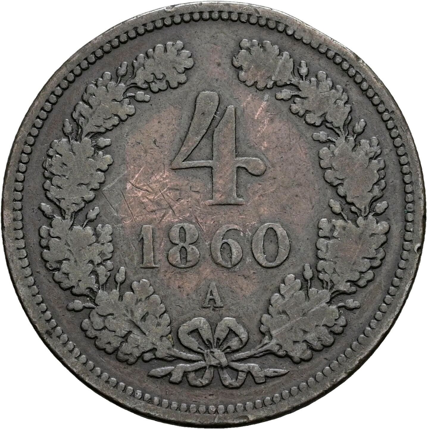 4 Kreuzer Franz Joseph I. 1848-1916 1860 A, Wien – Vorderseite