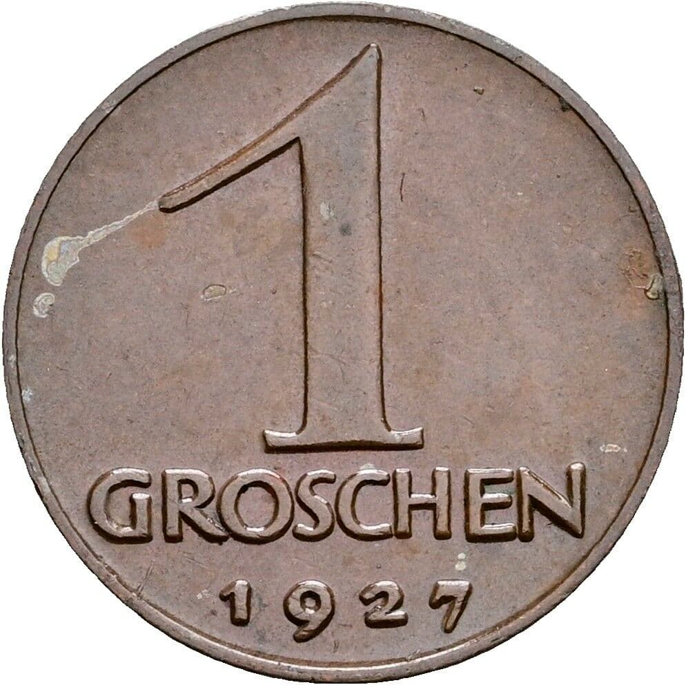 1 Groschen 1927 – Vorderseite