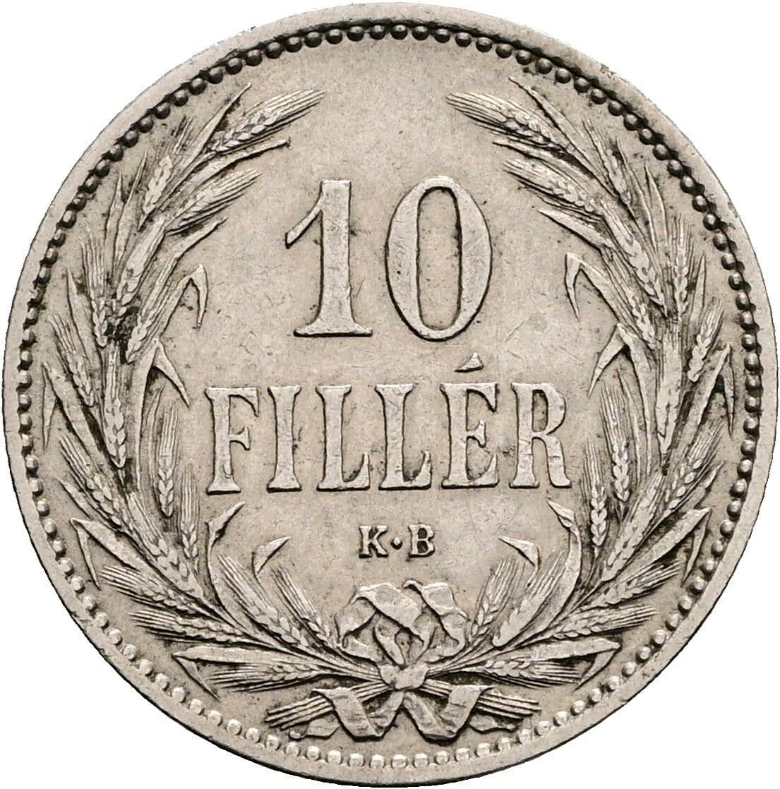 10 Filler Franz Joseph I. 1848-1916 1894 KB, Kremnitz – Vorderseite