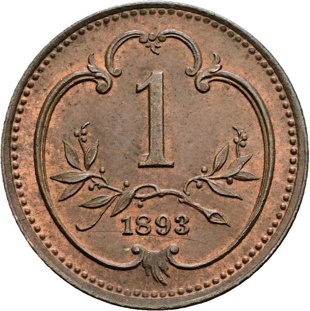 1 Heller Franz Joseph I. 1848-1916 1893 – Vorderseite