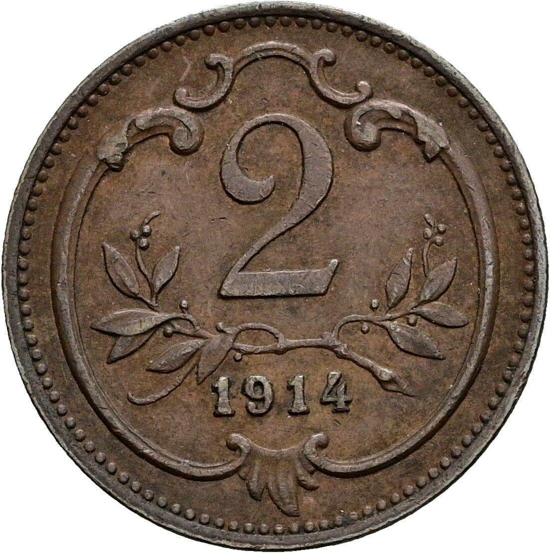 2 Heller Franz Joseph I. 1848-1916 1914 – Vorderseite